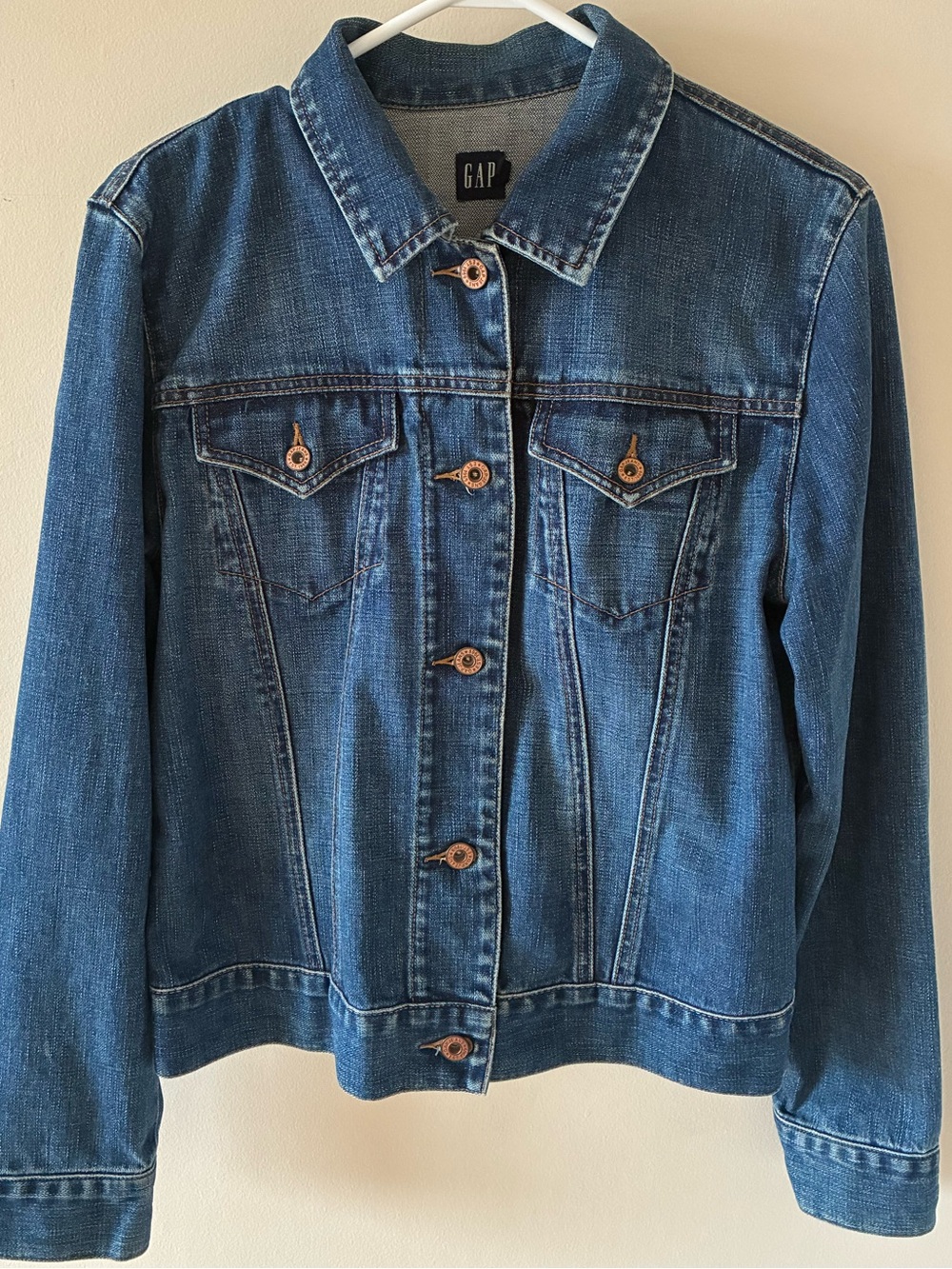 Gap blue denim jean jacket size L